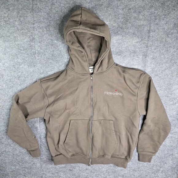 Flowerboy Project Hoodie Mens Large Full Zip Embroidered Heart Streetwear - Picture 1 of 9
